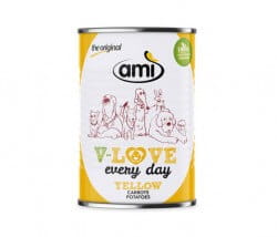 AMI Dog V-Love YELLOW every day Hunde Nassfutter Vegan mit Karotte & Kartoffel bestellen AMI Dog V-Love YELLOW every day Hunde Nassfutter Vegan mit Karotte & Kartoffel bestellen